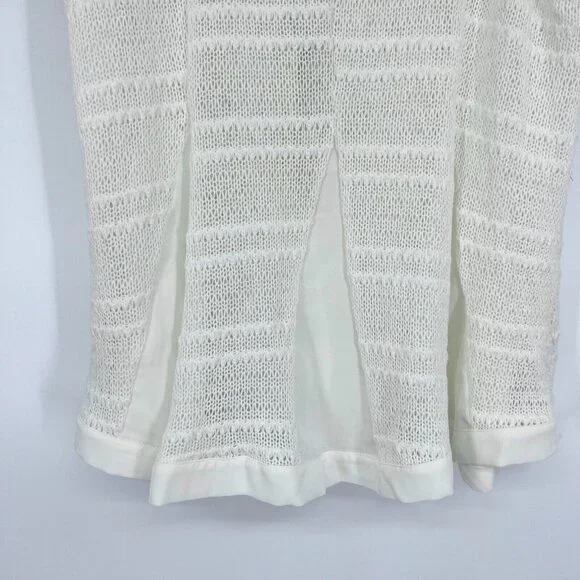 LC Lauren Conrad Top Stripe Ivory Sleeveless Knit Crochet Tank NWT - Picture 8 of 8